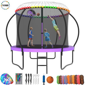 YORIN Trampoline for 3-4 Kids, 10FT Trampoline for Adults with Enclosure Net