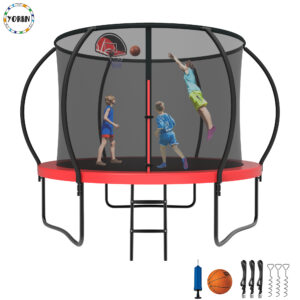 YORIN Trampoline for 3-4 Kids, 10FT Trampoline for Adults with Enclosure Net