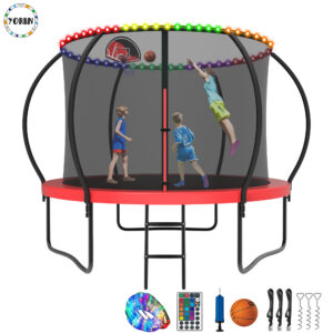 YORIN Trampoline for 3-4 Kids, 10FT Trampoline for Adults with Enclosure Net