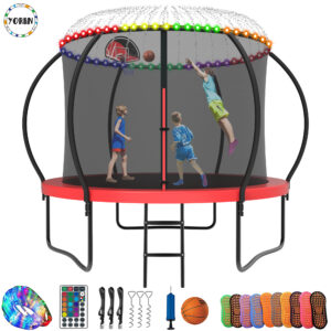 YORIN Trampoline for 3-4 Kids, 10FT Trampoline for Adults with Enclosure Net