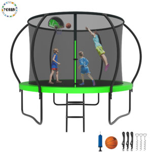 YORIN Trampoline for 3-4 Kids, 10FT Trampoline for Adults with Enclosure Net