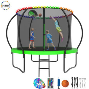 YORIN Trampoline for 3-4 Kids, 10FT Trampoline for Adults with Enclosure Net