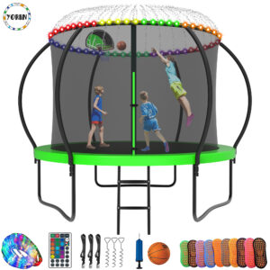 YORIN Trampoline for 3-4 Kids, 10FT Trampoline for Adults with Enclosure Net