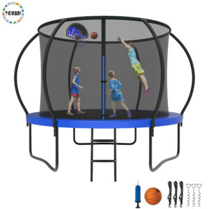 YORIN Trampoline for 3-4 Kids, 10FT Trampoline for Adults with Enclosure Net