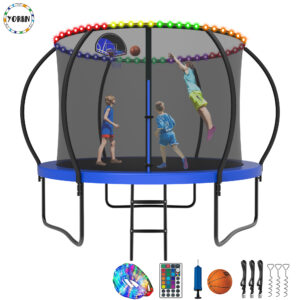 YORIN Trampoline for 3-4 Kids, 10FT Trampoline for Adults with Enclosure Net