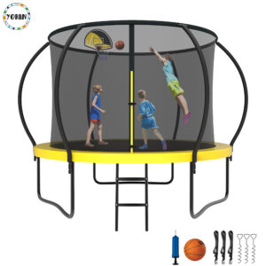 YORIN Trampoline for 3-4 Kids, 10FT Trampoline for Adults with Enclosure Net