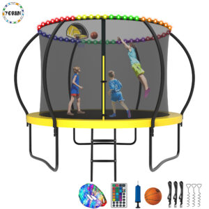 YORIN Trampoline for 3-4 Kids, 10FT Trampoline for Adults with Enclosure Net