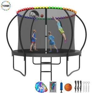 YORIN Trampoline for 3-4 Kids, 10FT Trampoline for Adults with Enclosure Net