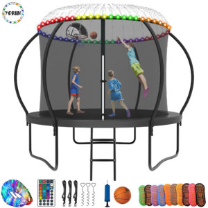 YORIN Trampoline for 3-4 Kids, 10FT Trampoline for Adults with Enclosure Net