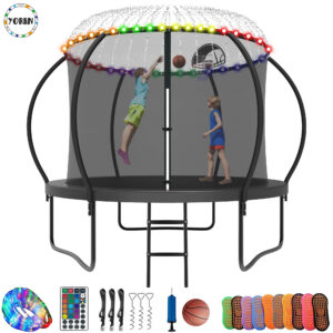 YORIN Trampoline, 10FT Trampoline with Enclosure Net, 1000LBS Trampoline for 3-4 Kids