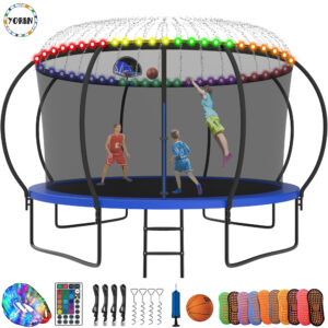 YORIN Trampoline for 5-6 Kids, 12 FT Trampoline for Adults with Enclosure Net