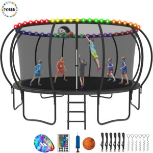 YORIN Trampoline for 8-9 Kids, 16 FT Trampoline for Adults with Enclosure Net