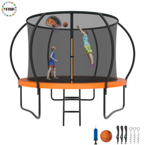YORIN Trampoline for 3-4 Kids, 10FT Trampoline for Adults with Enclosure Net