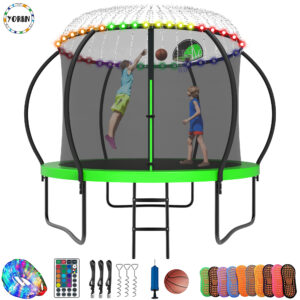 YORIN Trampoline, 10FT Trampoline with Enclosure Net, 1000LBS Trampoline for 3-4 Kids