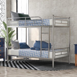 YORIN Metal Bunk Bed Twin over Twin, Noise Reduced Design Twin Bed