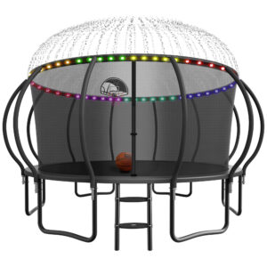 YORIN Trampoline, 15 FT Trampoline for 8-9 Kids Adults with Enclosure Net