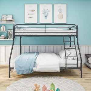 YORIN Metal Bunk Bed, Twin over Full Bunk Bed for Kids Adults