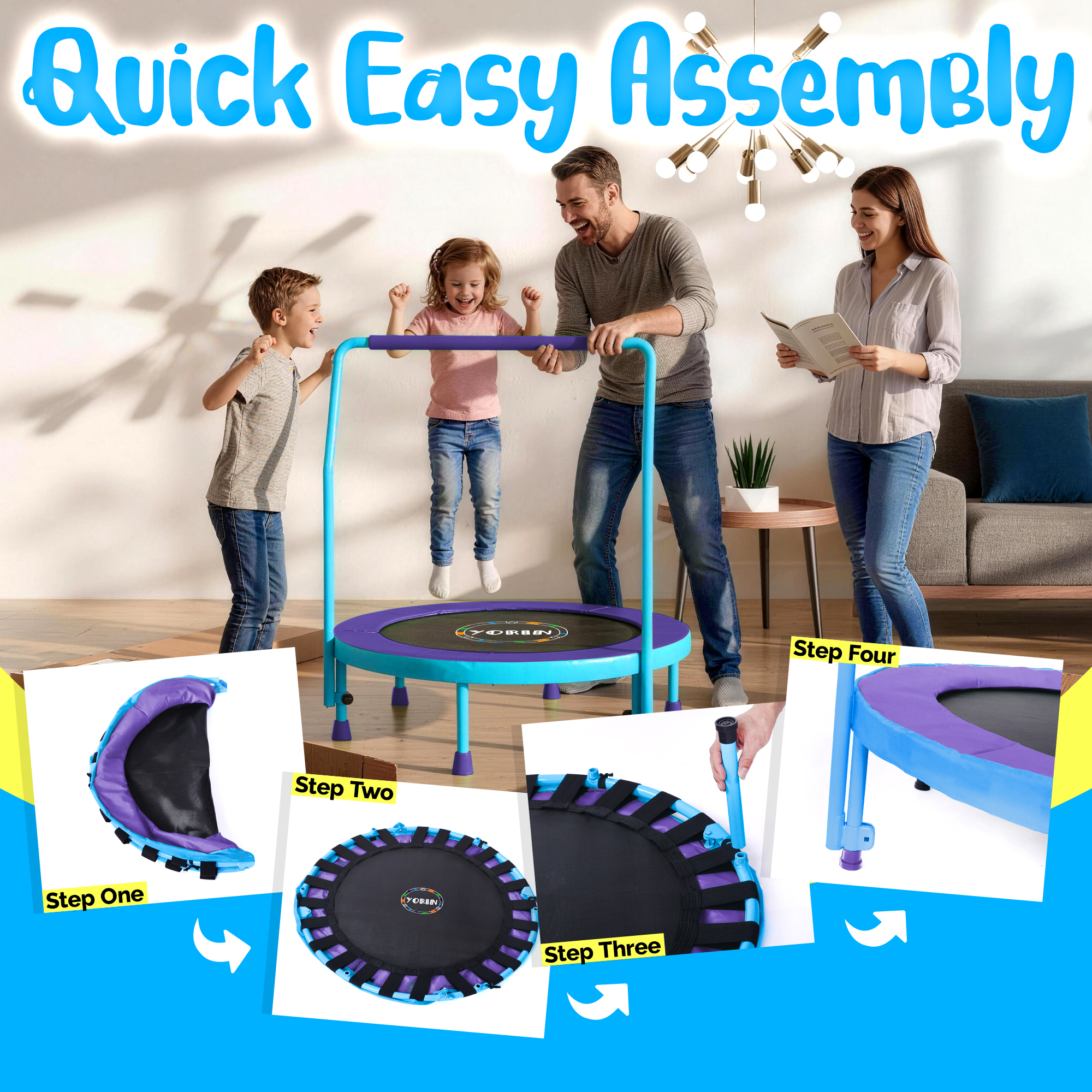 YORIN 36" Trampoline for Kids, 3FT Mini Toddler Trampoline - Image 5