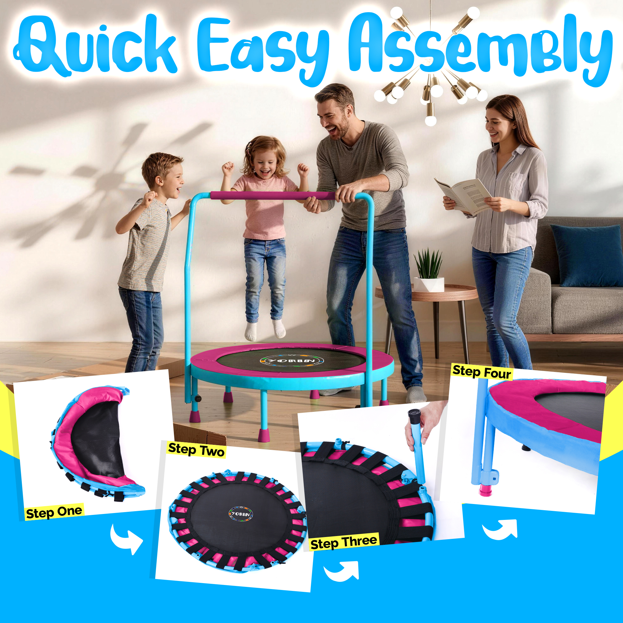 YORIN 36" Trampoline for Kids, 3FT Mini Toddler Trampoline - Image 5