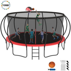 YORIN Trampoline, 16 FT Trampoline for 10 Kids Adults with Enclosure Net,