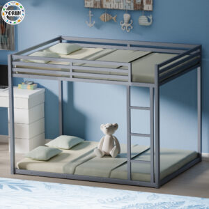 YORIN Metal Bunk Bed, Full over Full Low Bunk Bed