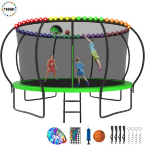 YORIN Trampoline, 12FT Trampoline with Enclosure Net