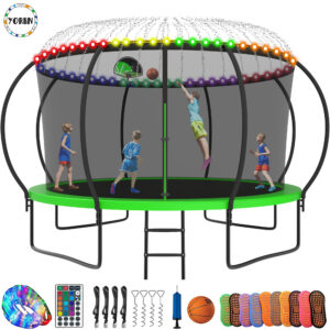 YORIN Trampoline, 14FT Trampoline with Enclosure Net