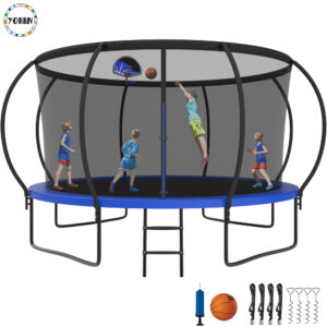 YORIN Trampoline, 14FT Trampoline with Enclosure Net