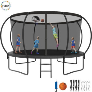 YORIN Trampoline, 14FT Trampoline with Enclosure Net
