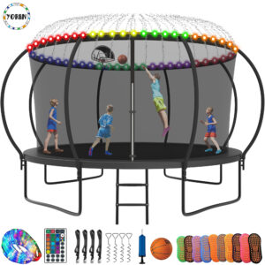 YORIN Trampoline, 14FT Trampoline with Enclosure Net