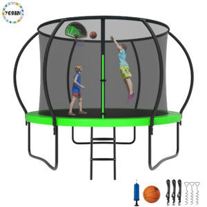 YORIN Trampoline, 10FT Trampoline with Enclosure Net