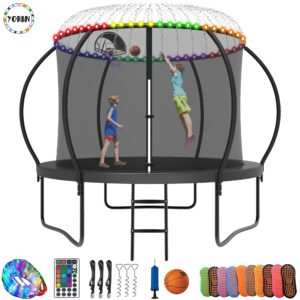 YORIN Trampoline, 10FT Trampoline with Enclosure Net