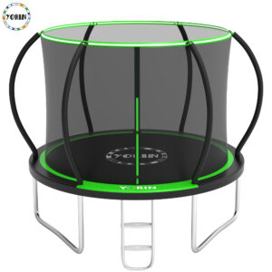 YORIN Trampoline, 10FT Trampoline with Enclosure Net, 1000LBS Trampoline for 3-4 Kids Adults