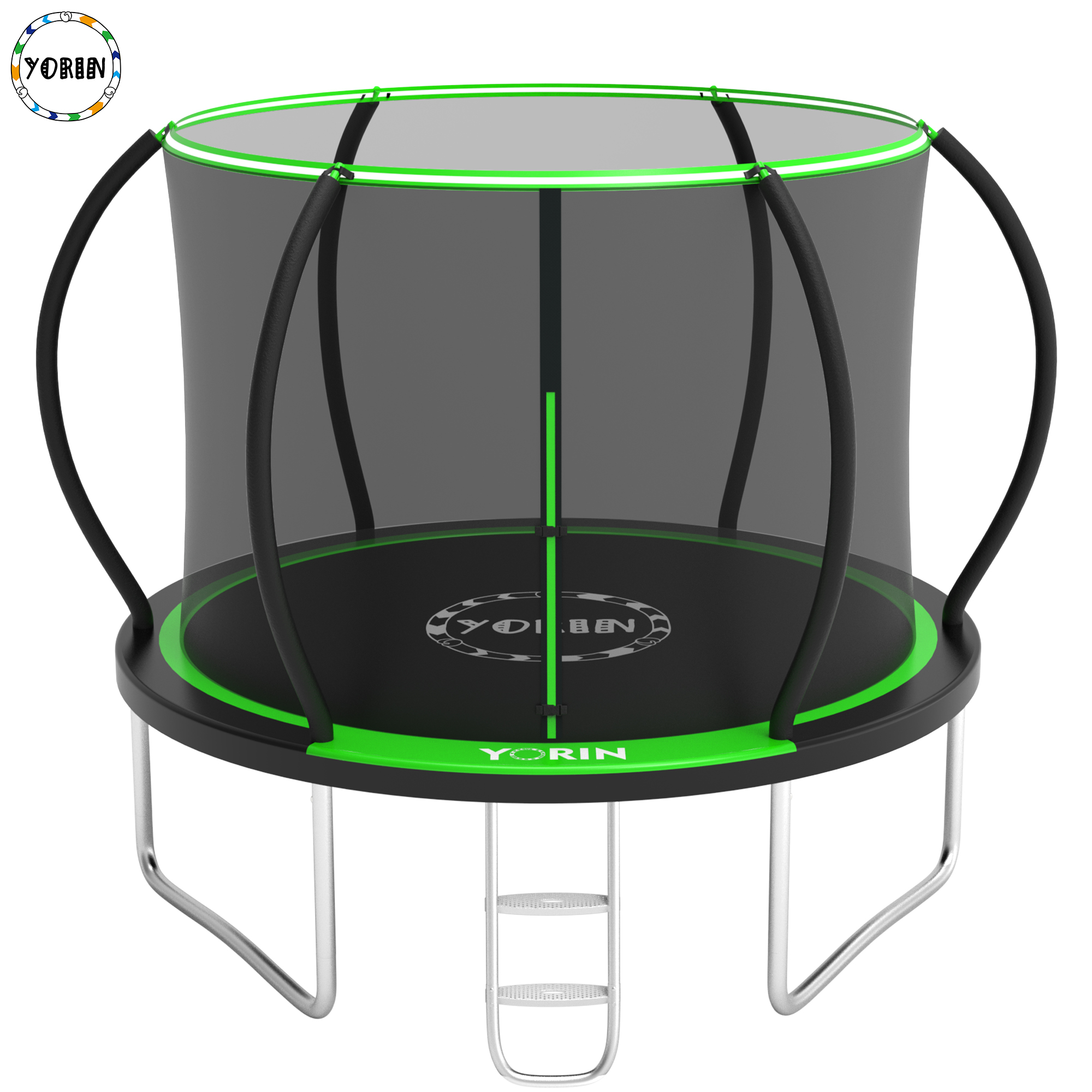 YORIN Trampoline, 10FT Trampoline with Enclosure Net, 1000LBS Trampoline for 3-4 Kids Adults