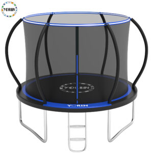 YORIN Trampoline, 10FT Trampoline with Enclosure Net, 1000LBS Trampoline for 3-4 Kids Adults