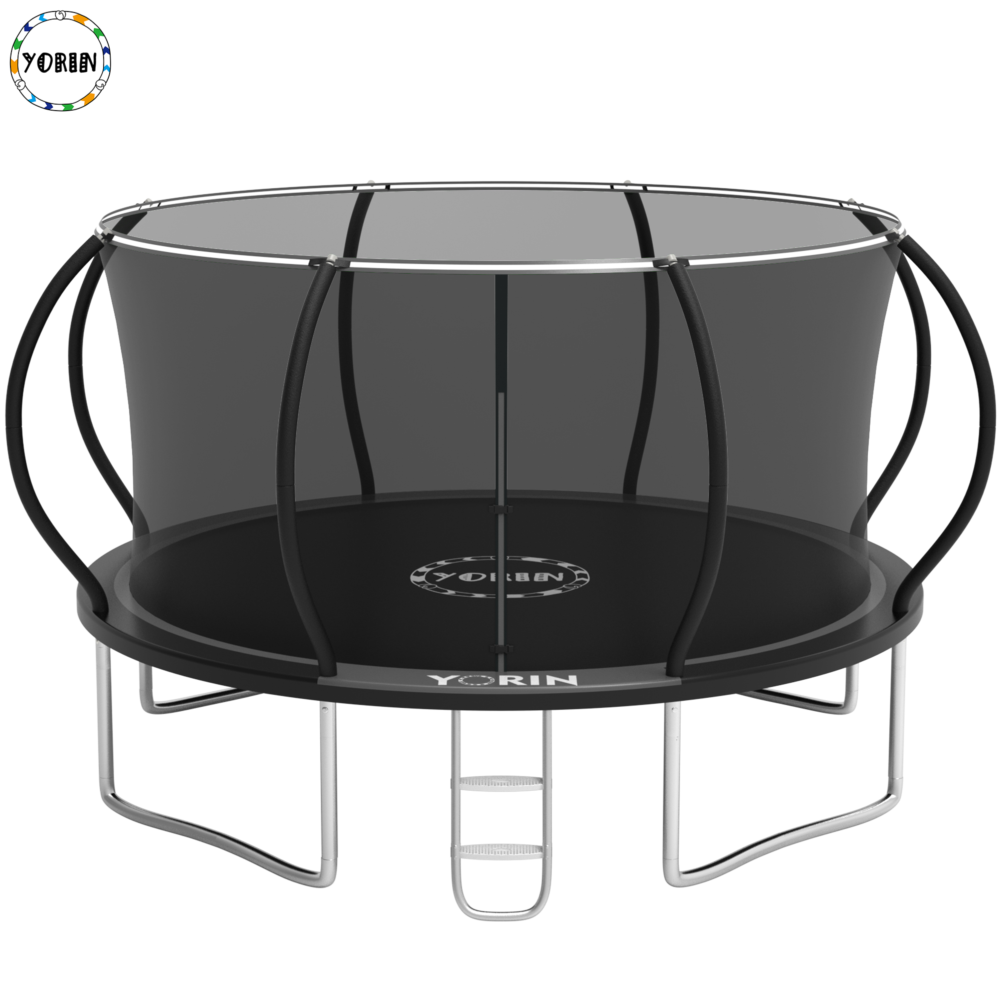 YORIN Trampoline, 12FT Trampoline with Enclosure Net, 1200LBS Trampoline for 4-5 Kids Adults
