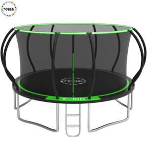 YORIN Trampoline, 14FT 12FT 10FT Trampoline with Enclosure Net, 1400LBS Trampoline for 6-7 Kids Adults