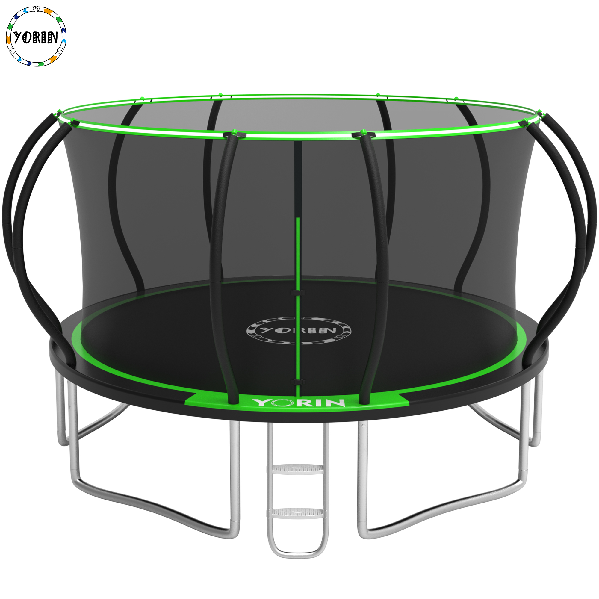YORIN Trampoline, 14FT 12FT 10FT Trampoline with Enclosure Net, 1400LBS Trampoline for 6-7 Kids Adults