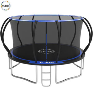 YORIN Trampoline, 14FT 12FT 10FT Trampoline with Enclosure Net, 1400LBS Trampoline for 6-7 Kids Adults