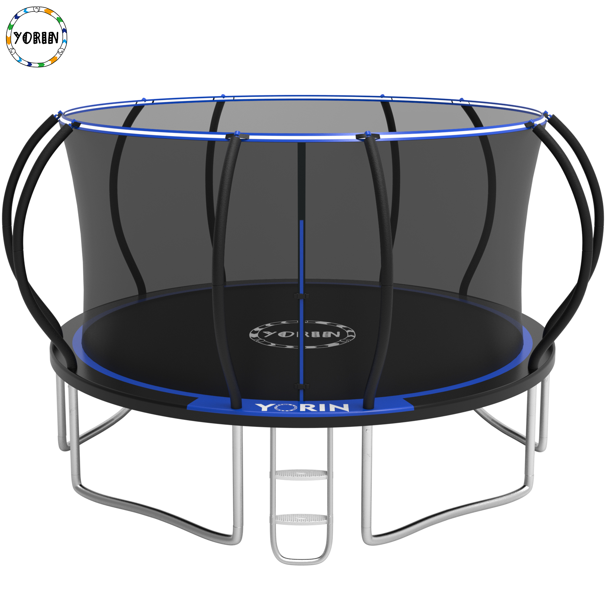 YORIN Trampoline, 14FT 12FT 10FT Trampoline with Enclosure Net, 1400LBS Trampoline for 6-7 Kids Adults