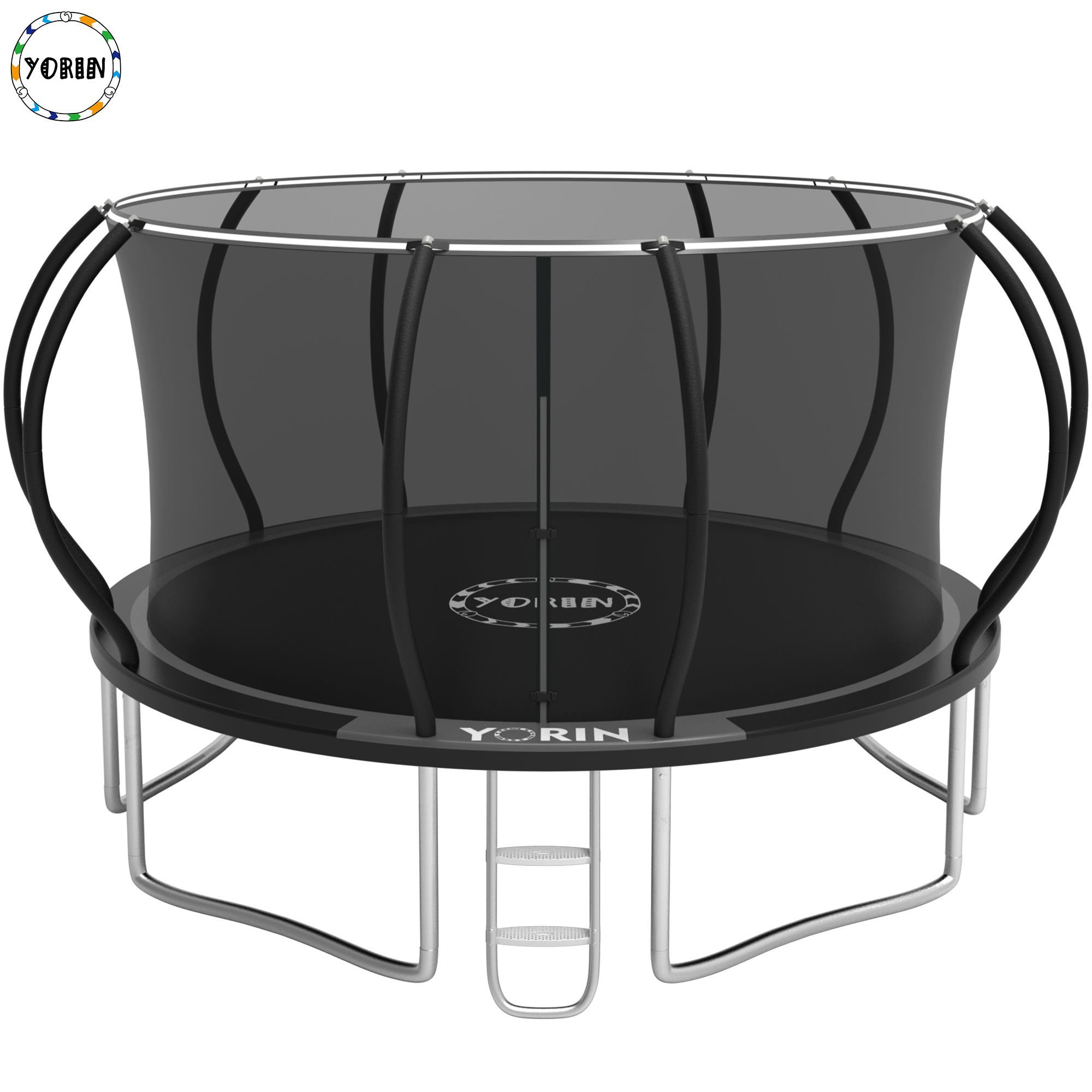 YORIN Trampoline, 14FT 12FT 10FT Trampoline with Enclosure Net, 1400LBS Trampoline for 6-7 Kids Adults
