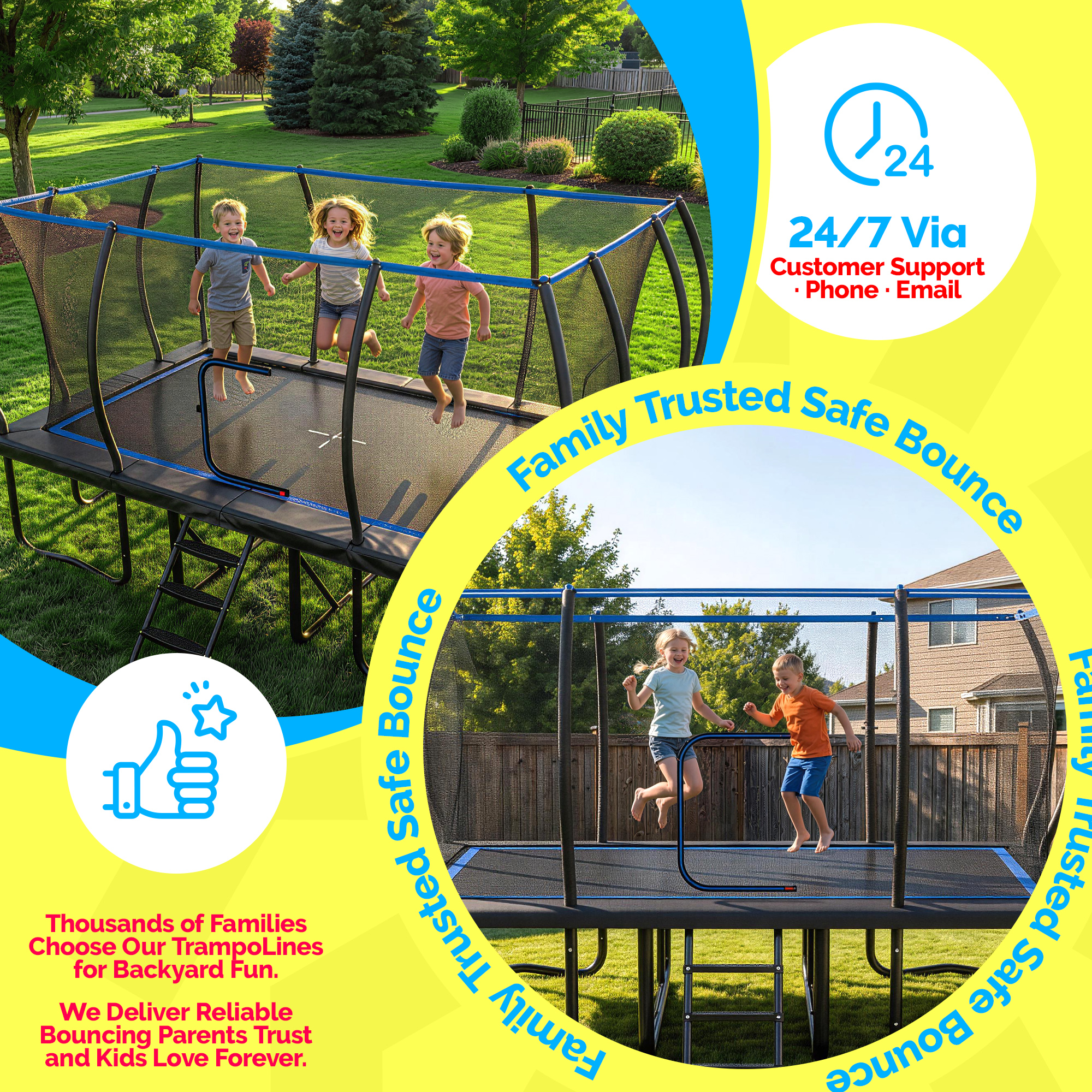 YORIN Trampoline, 9FT x 15FT Rectangular Trampoline for Kids Adults, 1800LBS Recreational Large Trampolines - Image 2